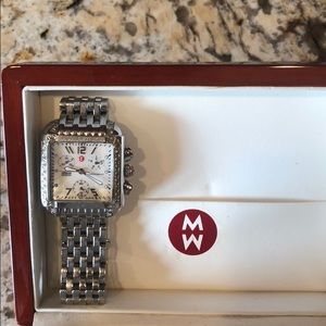 Michele Silver & Diamond Watch